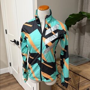 Adidas Women's Vibrant Terres Jacket with Black, Orange, and Teal
